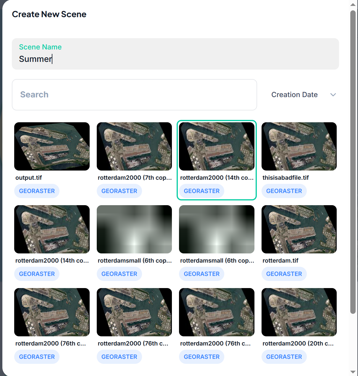 Scene file picker
